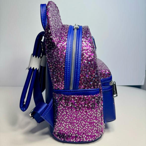 NWT. Loungefly Disney Paris 30th Anniversary Sparkling sequin Mini Backpack - Picture 6 of 11